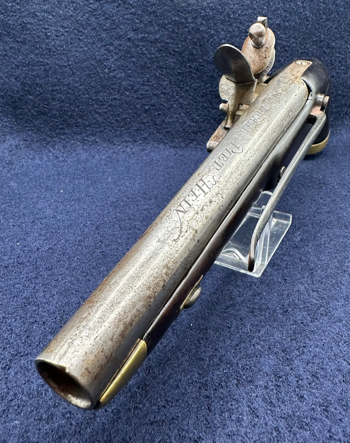 Very Interesting Dutch Sea Service Flintlock Pistol Engraved "Admiraal Piet Hein"