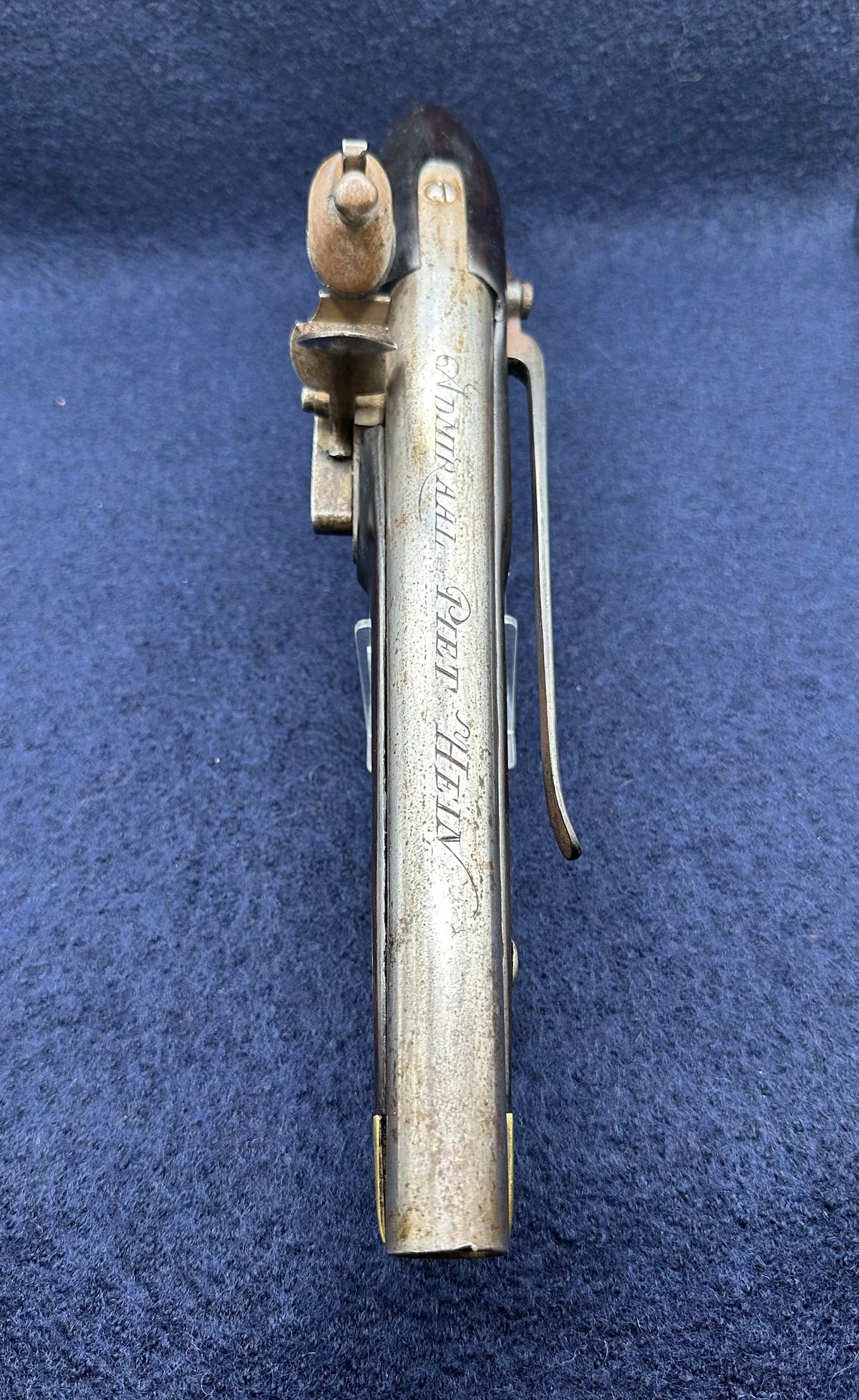 Very Interesting Dutch Sea Service Flintlock Pistol Engraved "Admiraal Piet Hein"