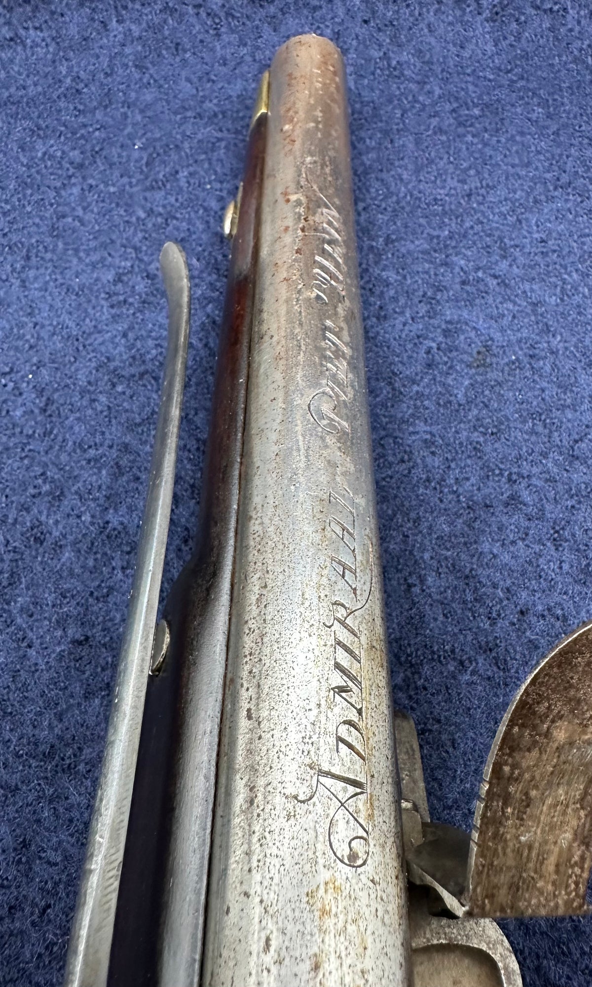 Very Interesting Dutch Sea Service Flintlock Pistol Engraved "Admiraal Piet Hein"