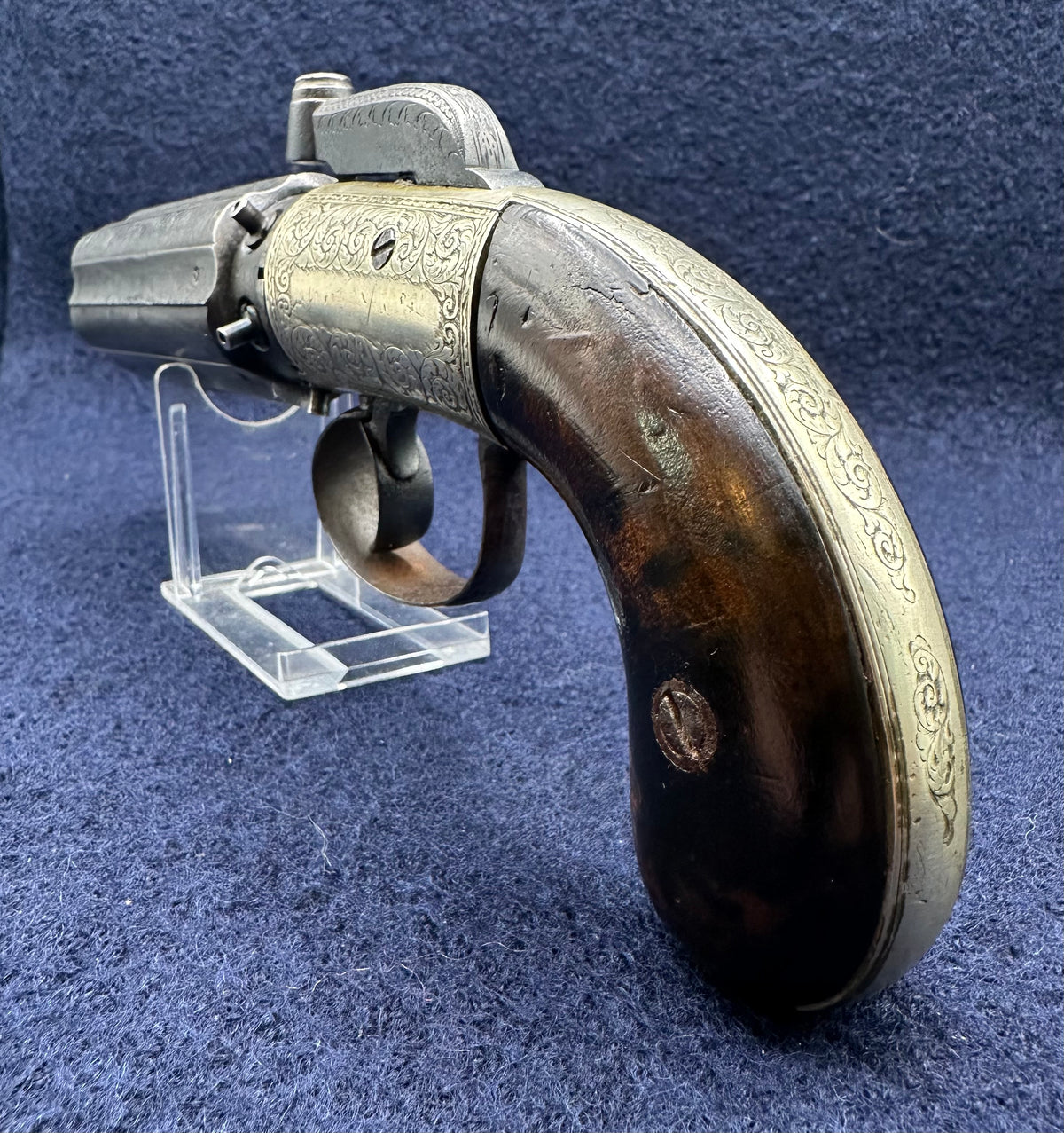Large Finely Engraved 6 Shot Pepperbox Revolver