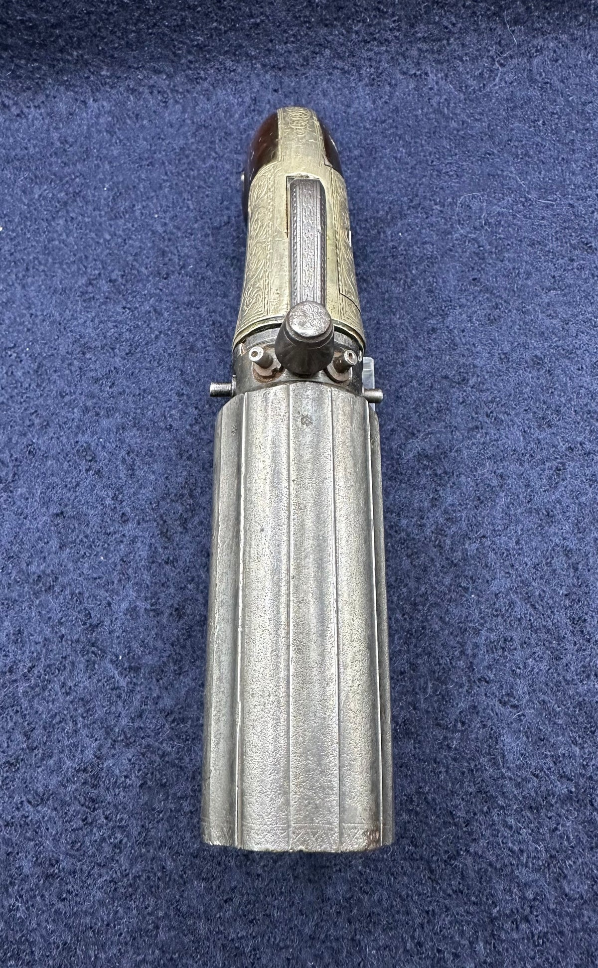 Large Finely Engraved 6 Shot Pepperbox Revolver