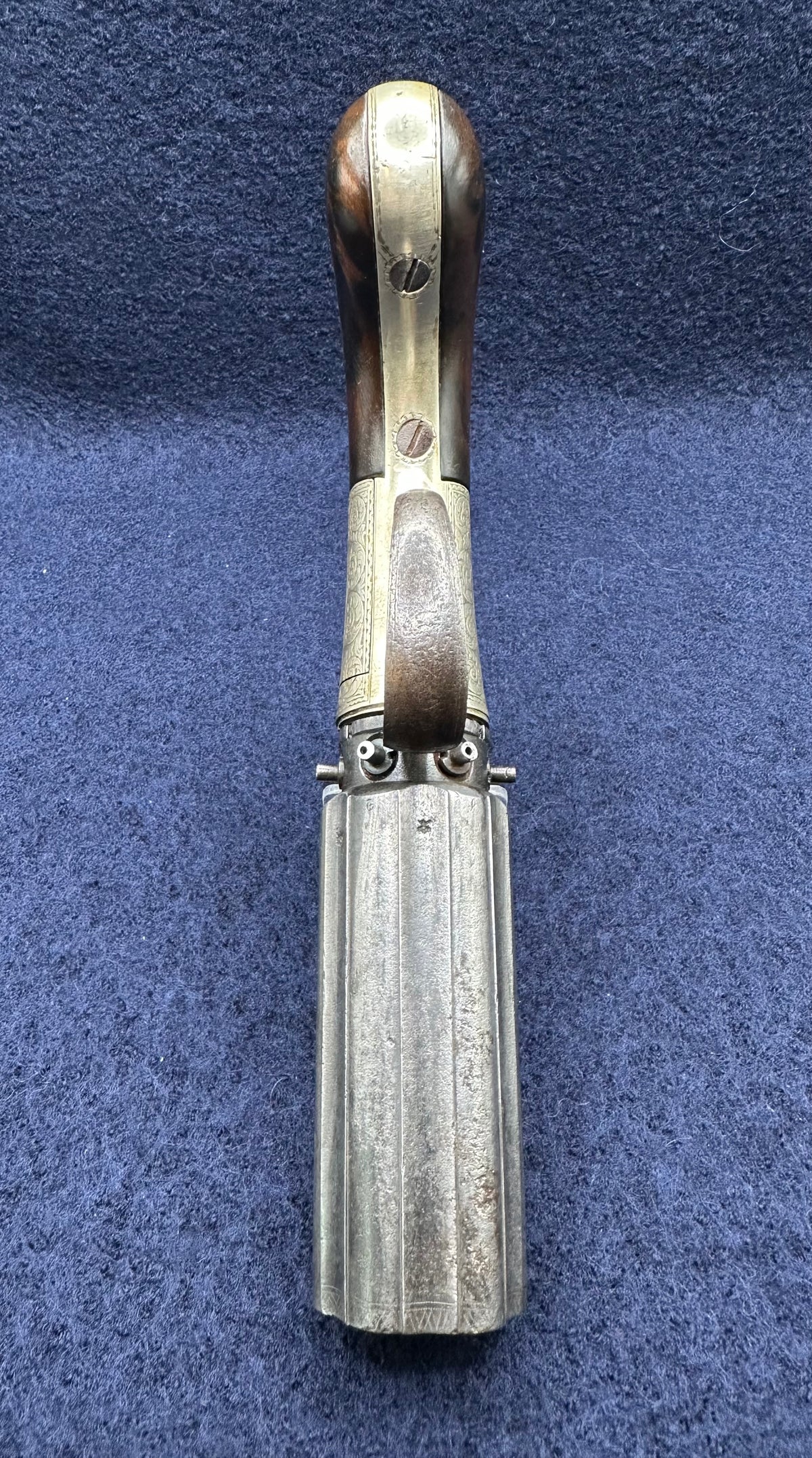 Large Finely Engraved 6 Shot Pepperbox Revolver
