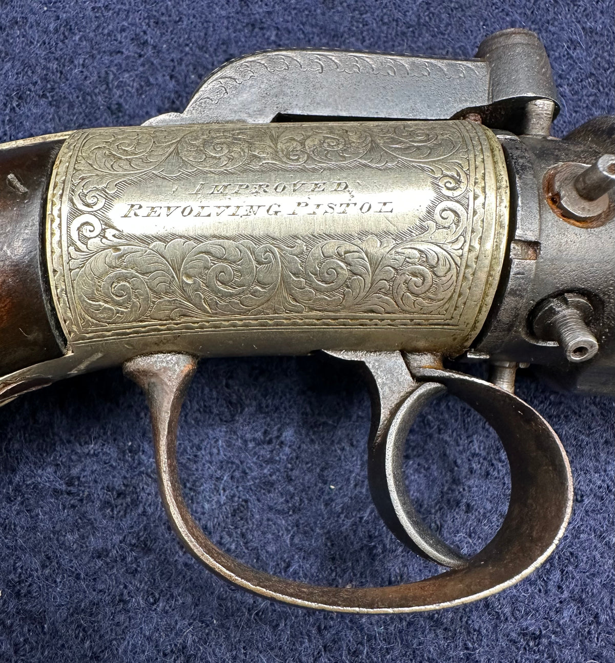 Large Finely Engraved 6 Shot Pepperbox Revolver