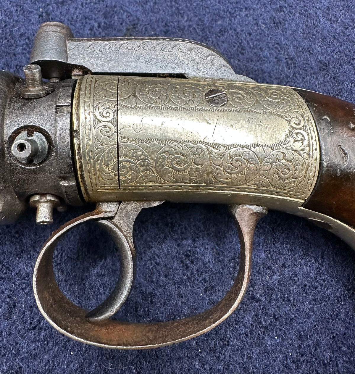 Large Finely Engraved 6 Shot Pepperbox Revolver