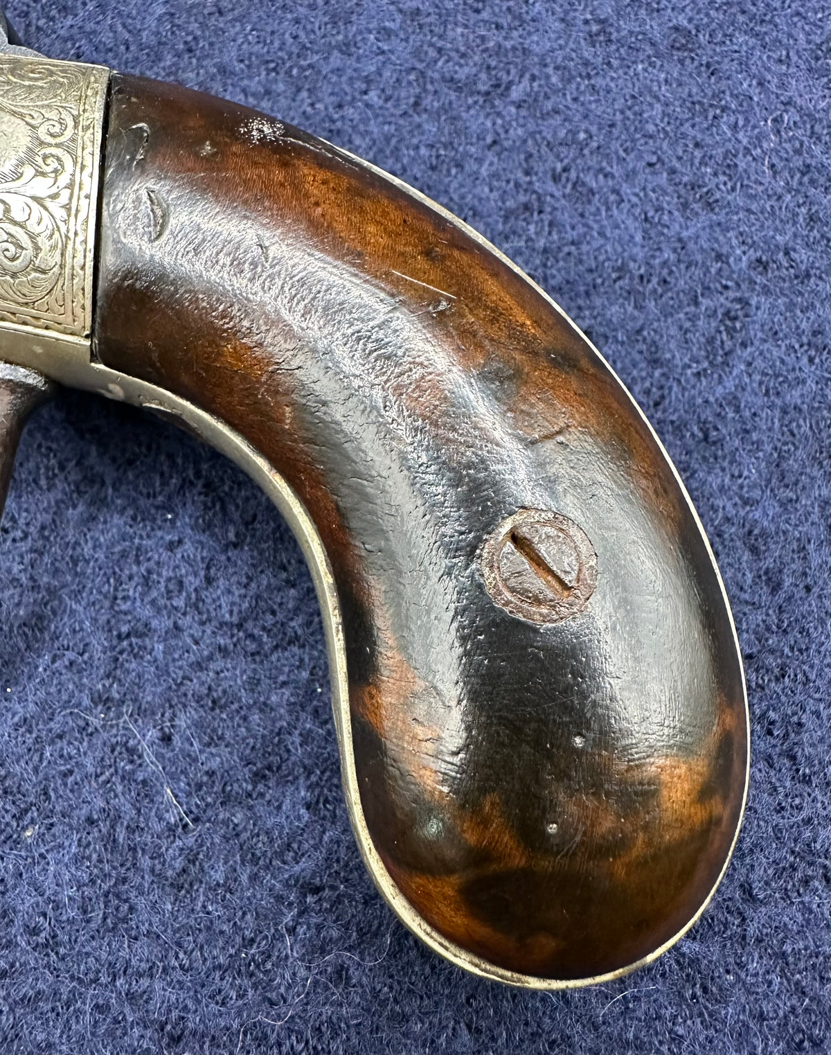 Large Finely Engraved 6 Shot Pepperbox Revolver