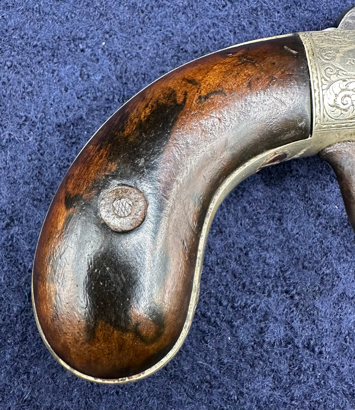 Large Finely Engraved 6 Shot Pepperbox Revolver