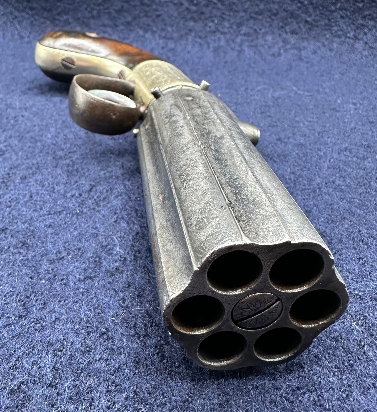 Large Finely Engraved 6 Shot Pepperbox Revolver