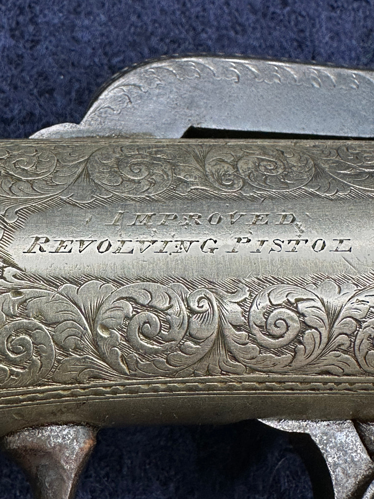 Large Finely Engraved 6 Shot Pepperbox Revolver
