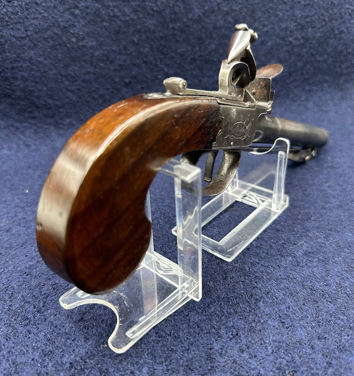 Long Barrelled Boxlock Flintlock Overcoat Pistol With Sprung Bayonet By Twigg