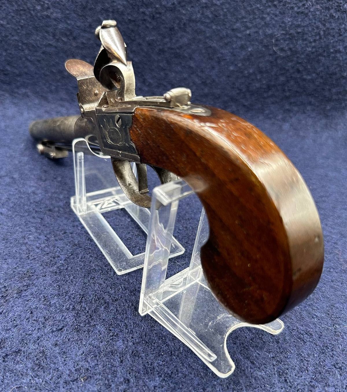Long Barrelled Boxlock Flintlock Overcoat Pistol With Sprung Bayonet By Twigg