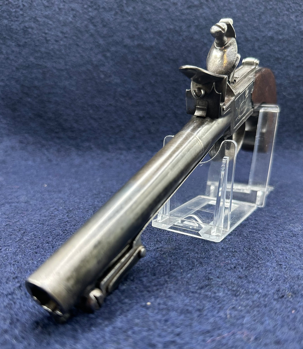Long Barrelled Boxlock Flintlock Overcoat Pistol With Sprung Bayonet By Twigg