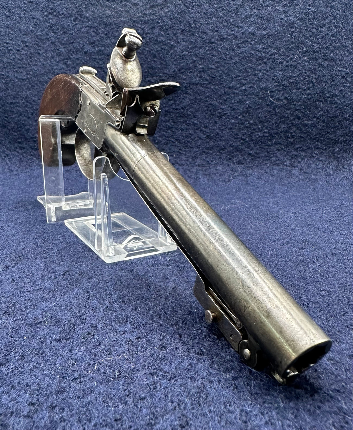 Long Barrelled Boxlock Flintlock Overcoat Pistol With Sprung Bayonet By Twigg