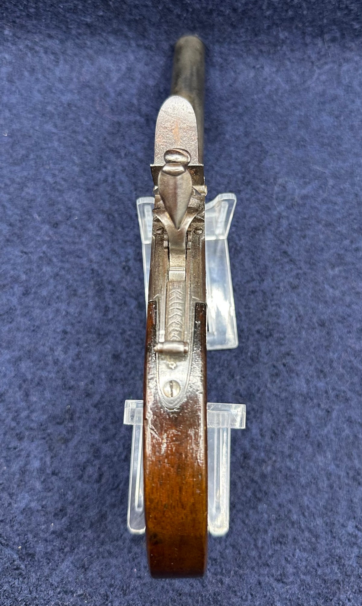 Long Barrelled Boxlock Flintlock Overcoat Pistol With Sprung Bayonet By Twigg