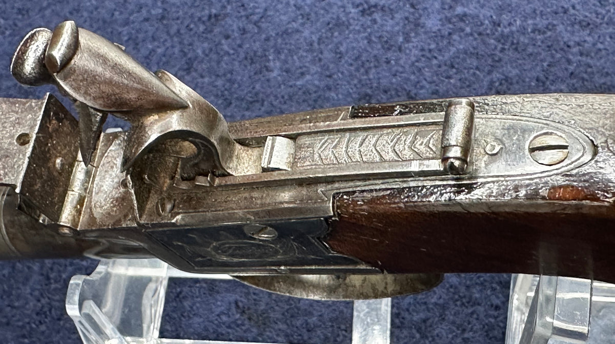 Long Barrelled Boxlock Flintlock Overcoat Pistol With Sprung Bayonet By Twigg