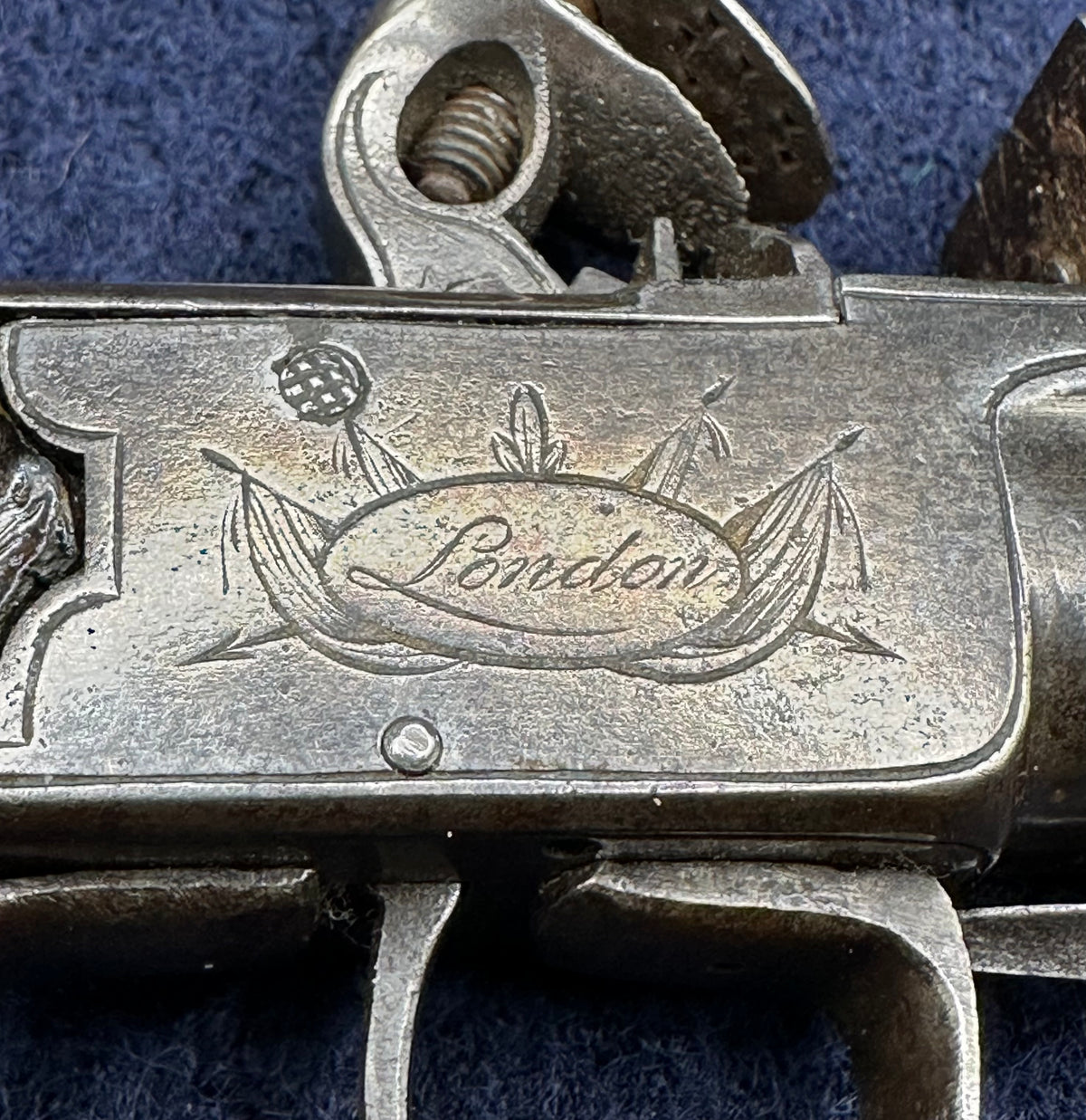 Long Barrelled Boxlock Flintlock Overcoat Pistol With Sprung Bayonet By Twigg