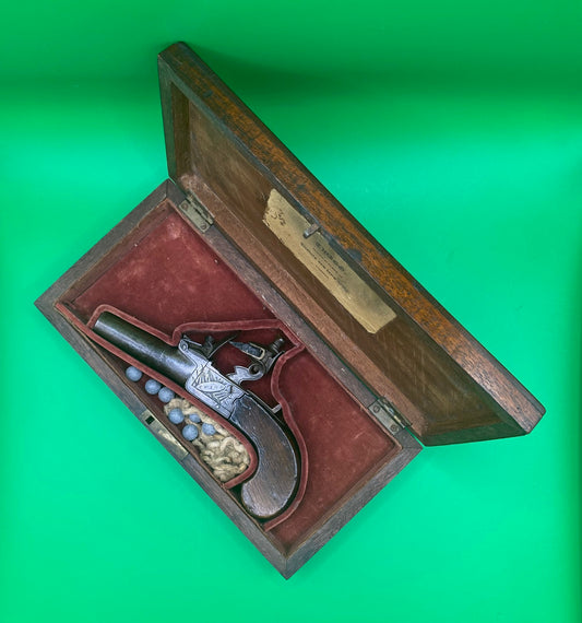 Cased Flintlock Boxlock Pocket Pistol Twigg