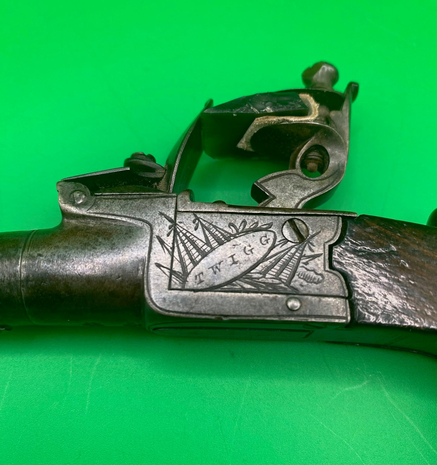 Cased Flintlock Boxlock Pocket Pistol Twigg