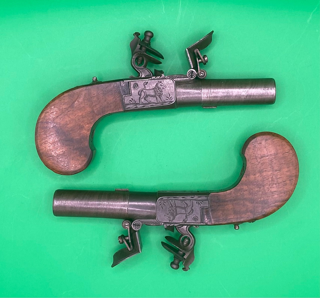 Beautiful Pair of Belgian Flintlock Pocket Pistols