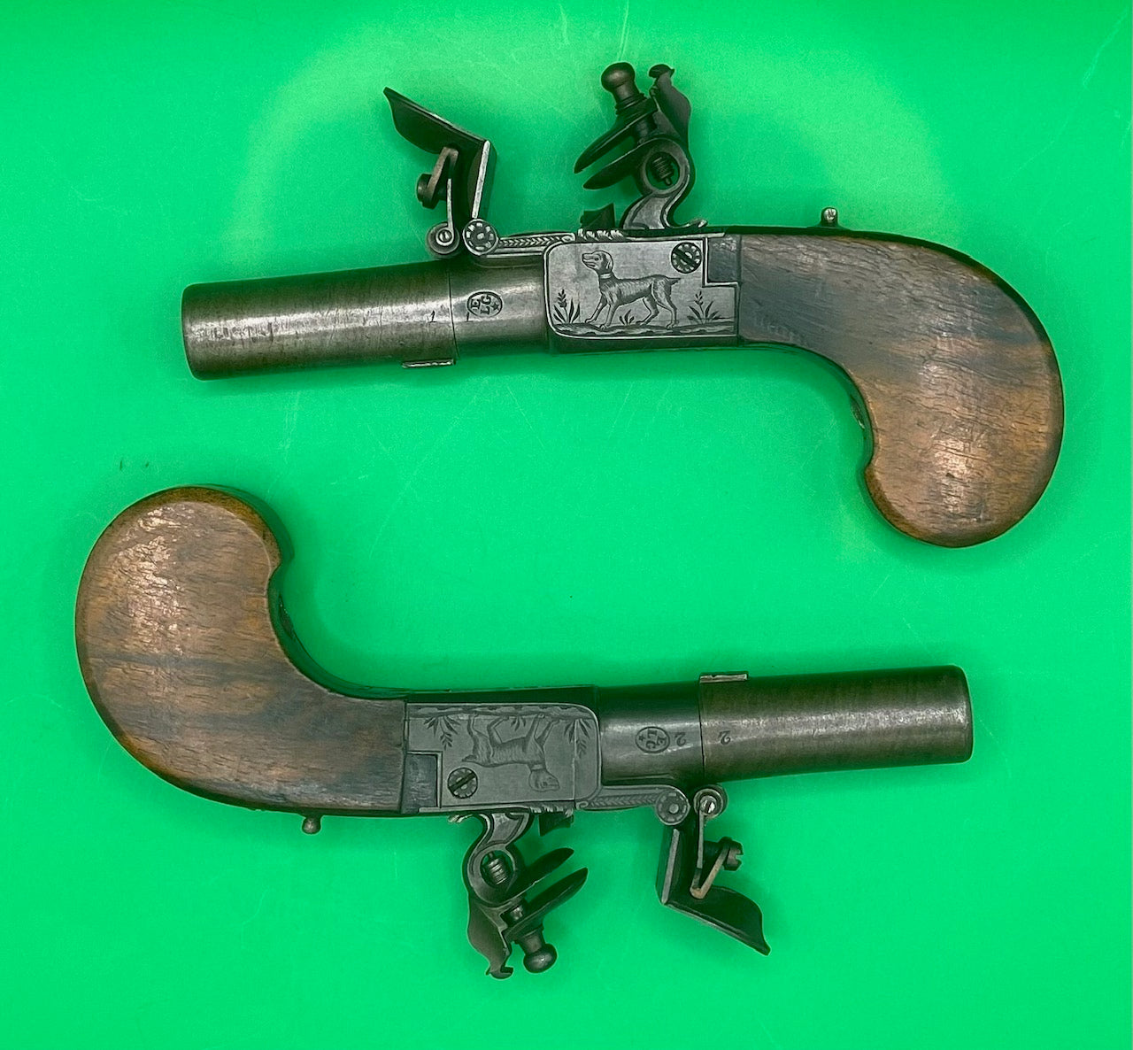 Beautiful Pair of Belgian Flintlock Pocket Pistols