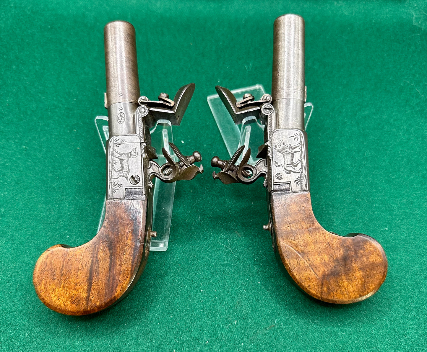 Beautiful Pair of Belgian Flintlock Pocket Pistols