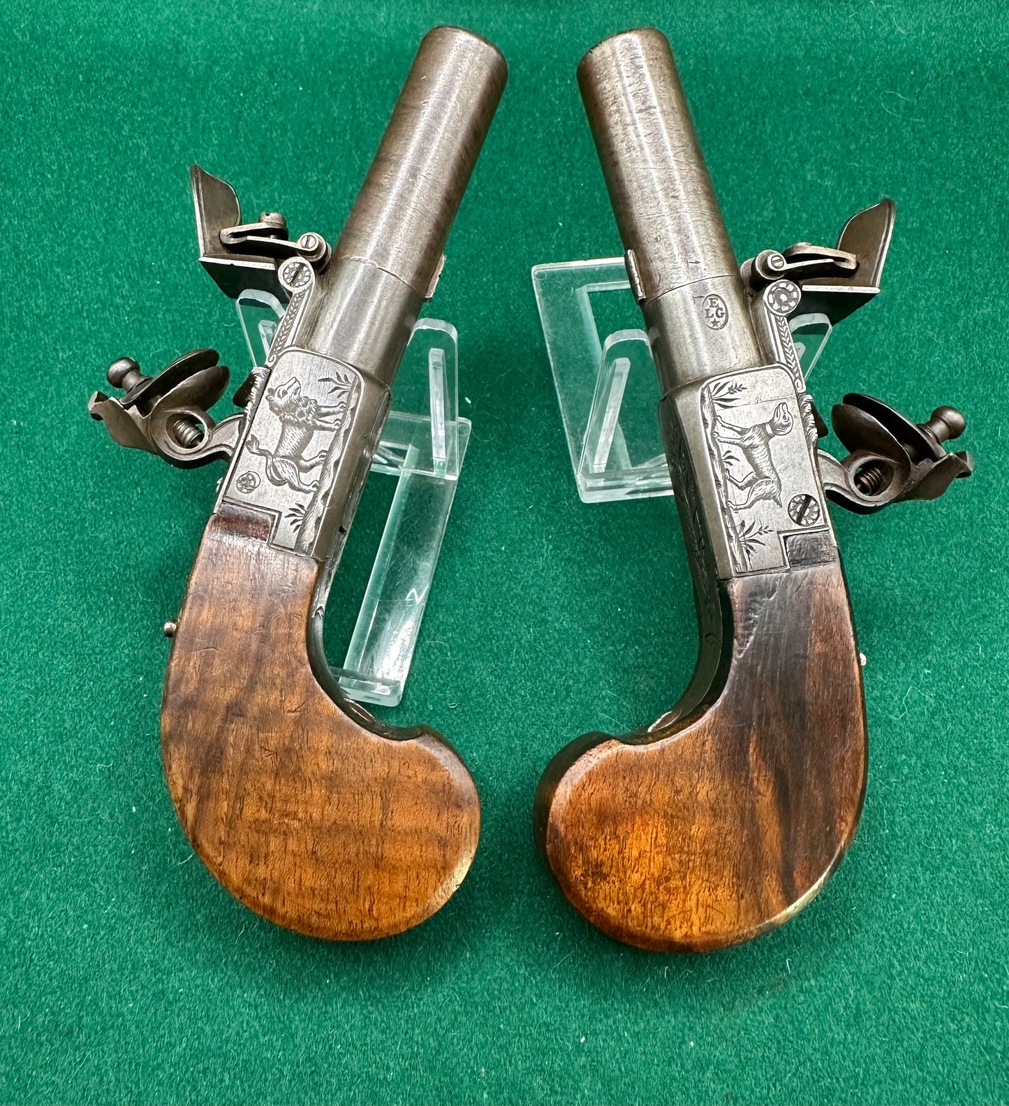 Beautiful Pair of Belgian Flintlock Pocket Pistols