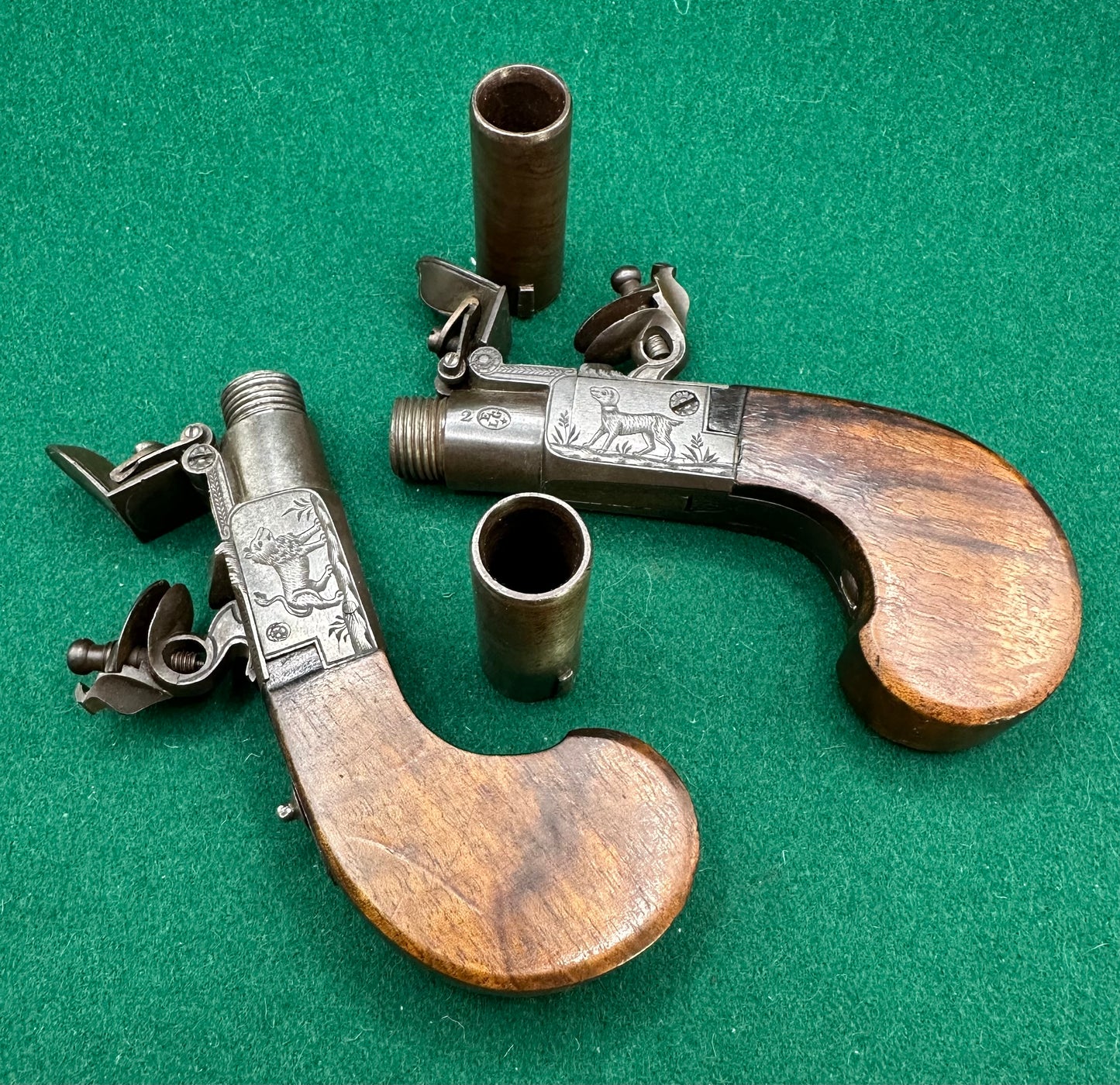 Beautiful Pair of Belgian Flintlock Pocket Pistols