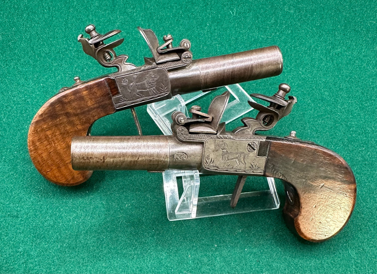 Beautiful Pair of Belgian Flintlock Pocket Pistols