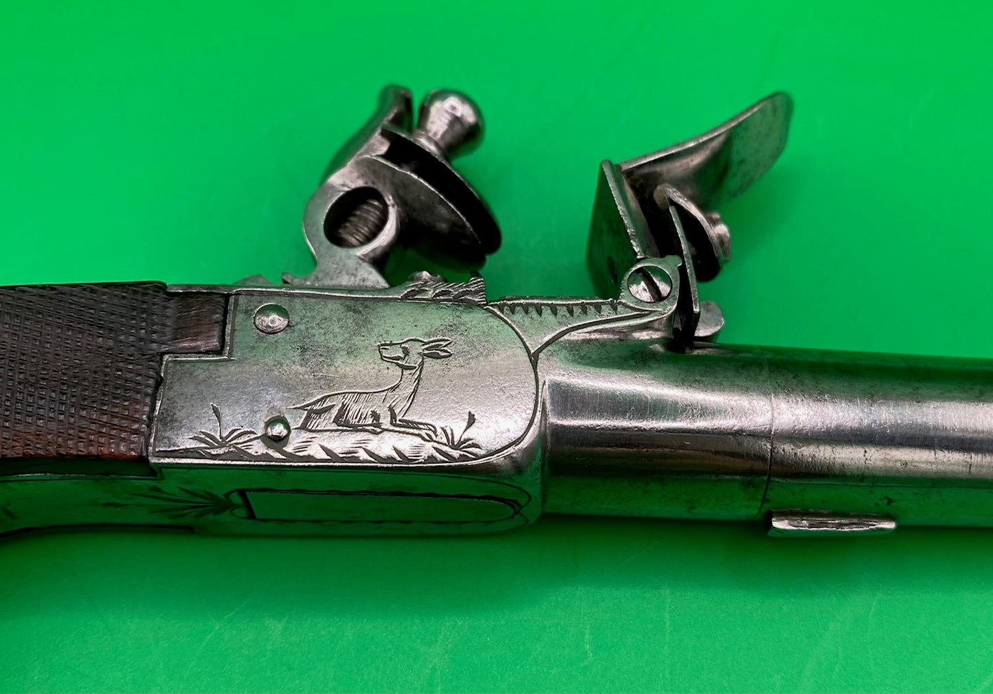 Pair of Belgian Cannon Barrel Flintlock Pocket Pistols in Fine Condition