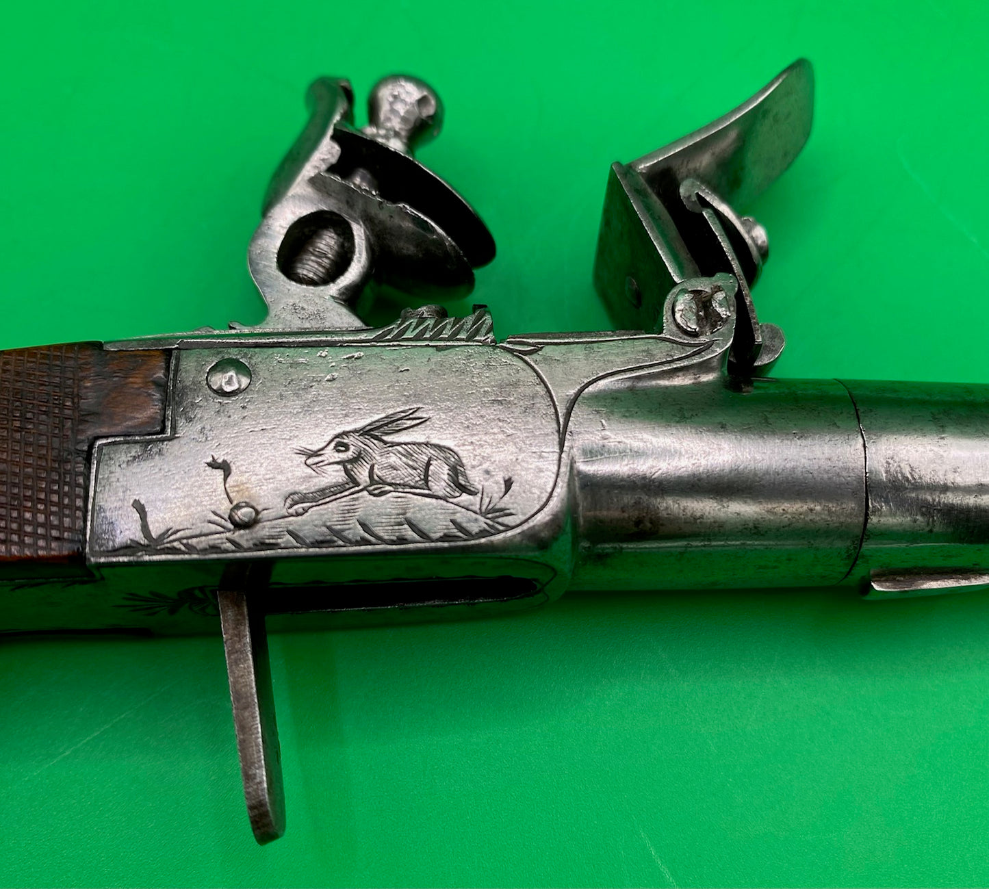 Pair of Belgian Cannon Barrel Flintlock Pocket Pistols in Fine Condition