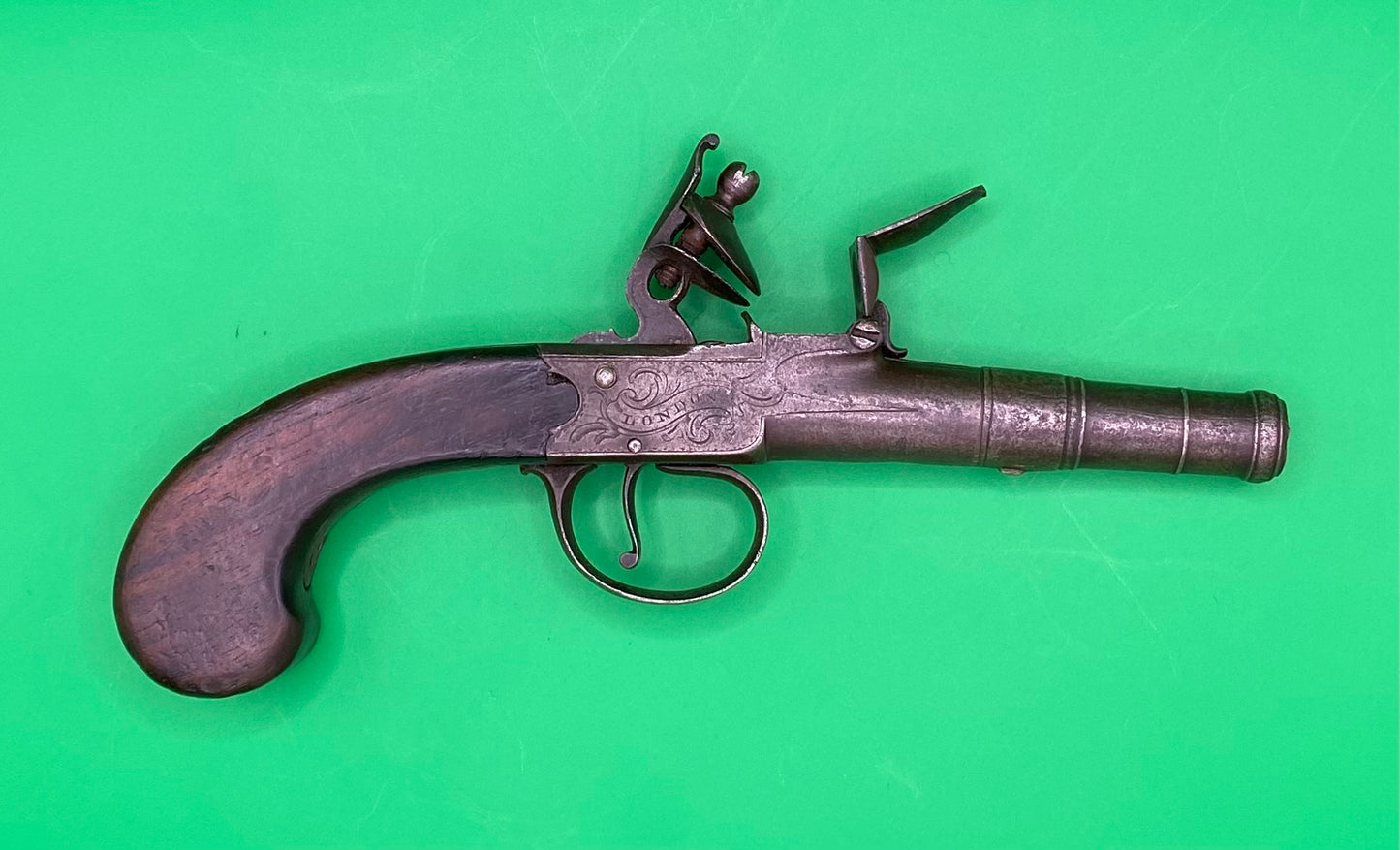 Queen Anne Style Boxlock Flintlock Pocket Pistol