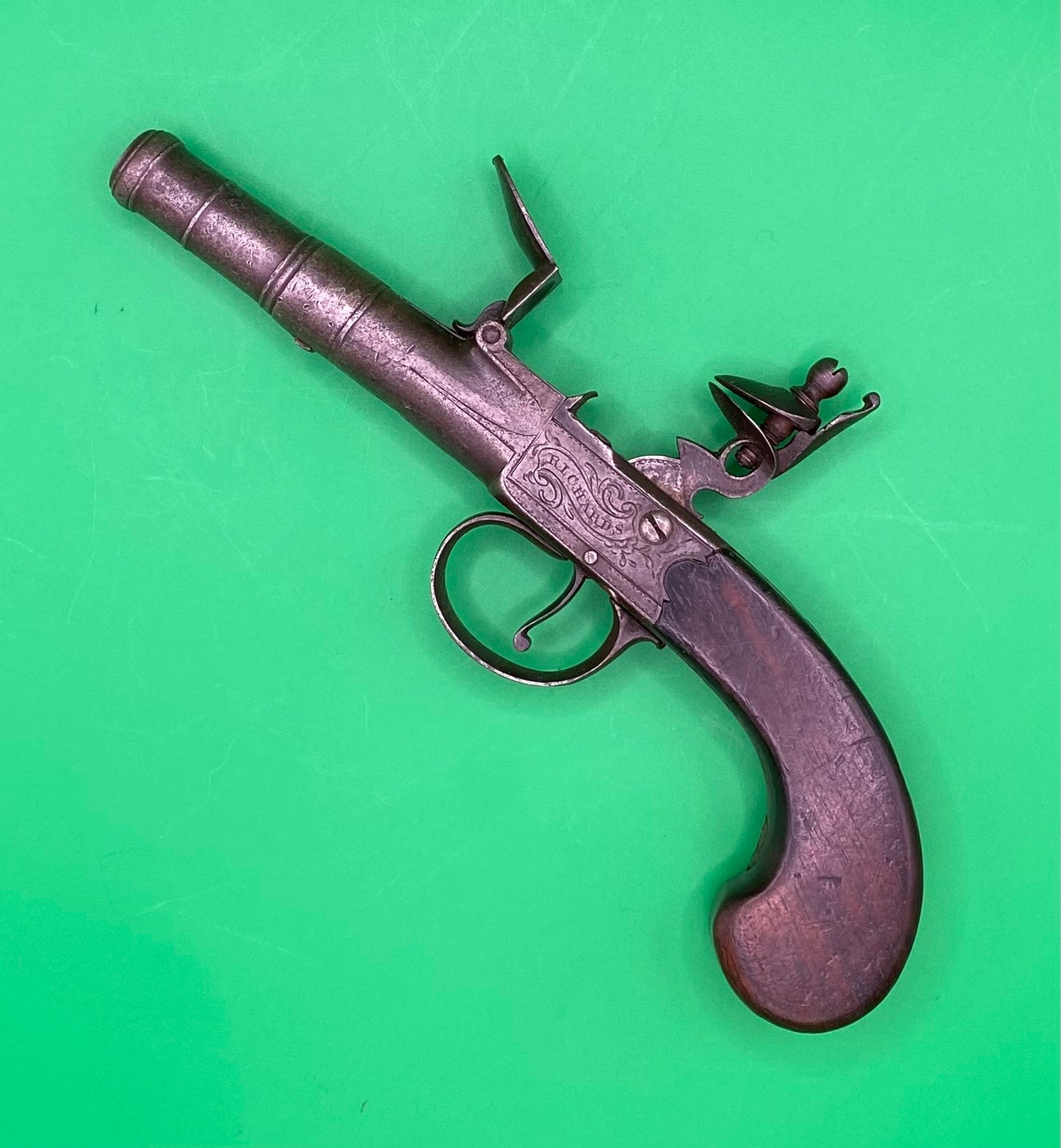 Queen Anne Style Boxlock Flintlock Pocket Pistol