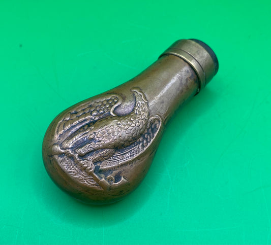 Small Colt Pistol Type Copper and Brass Powder Flask