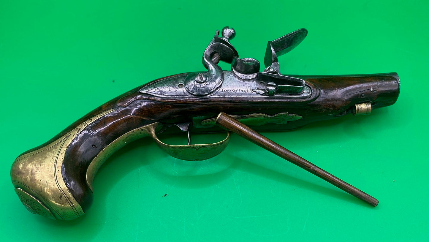 Pair of Flintlock Travelling Pistols by John Hosey