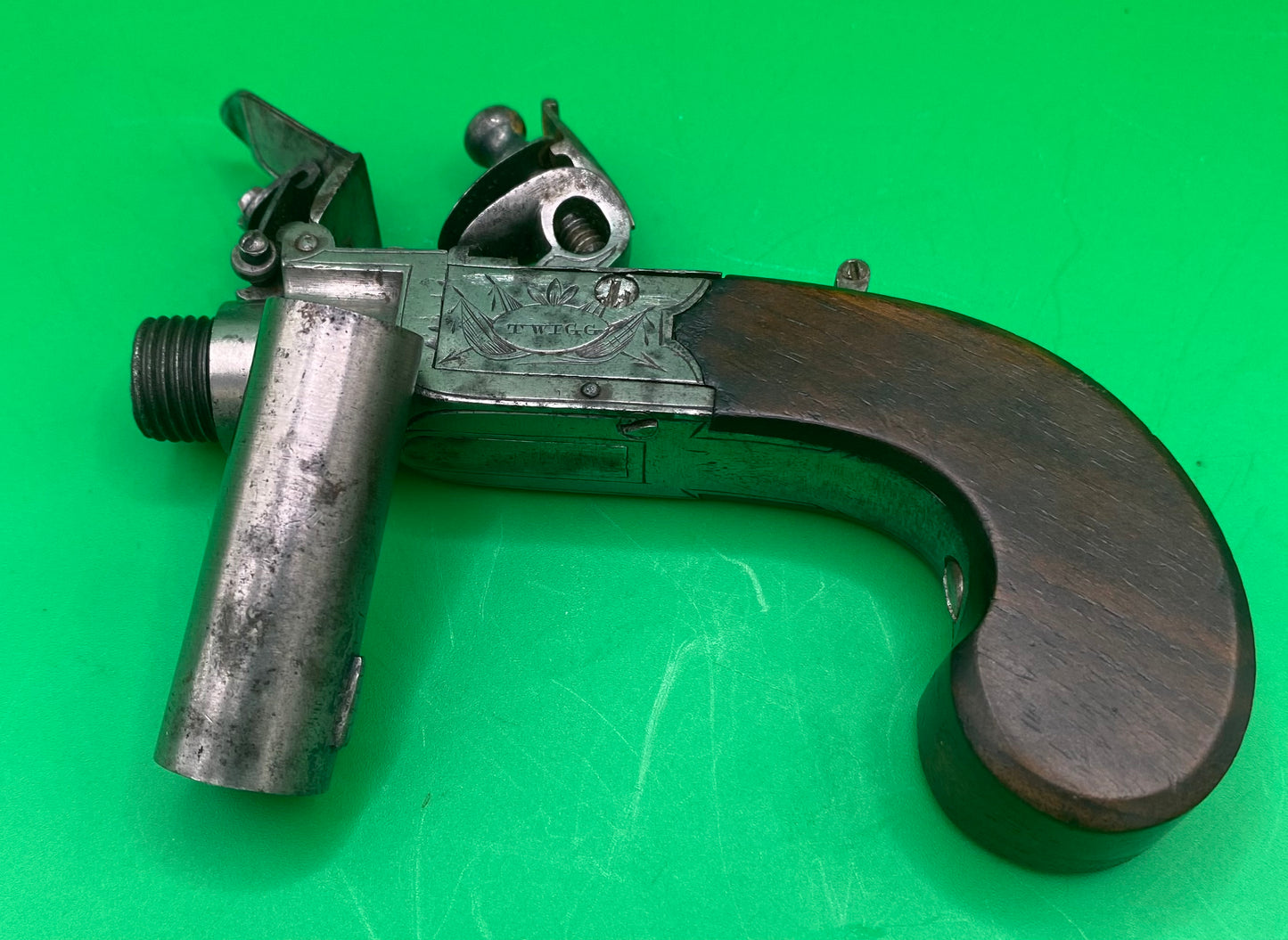 Flintlock Boxlock Pocket Pistol by Twigg of London