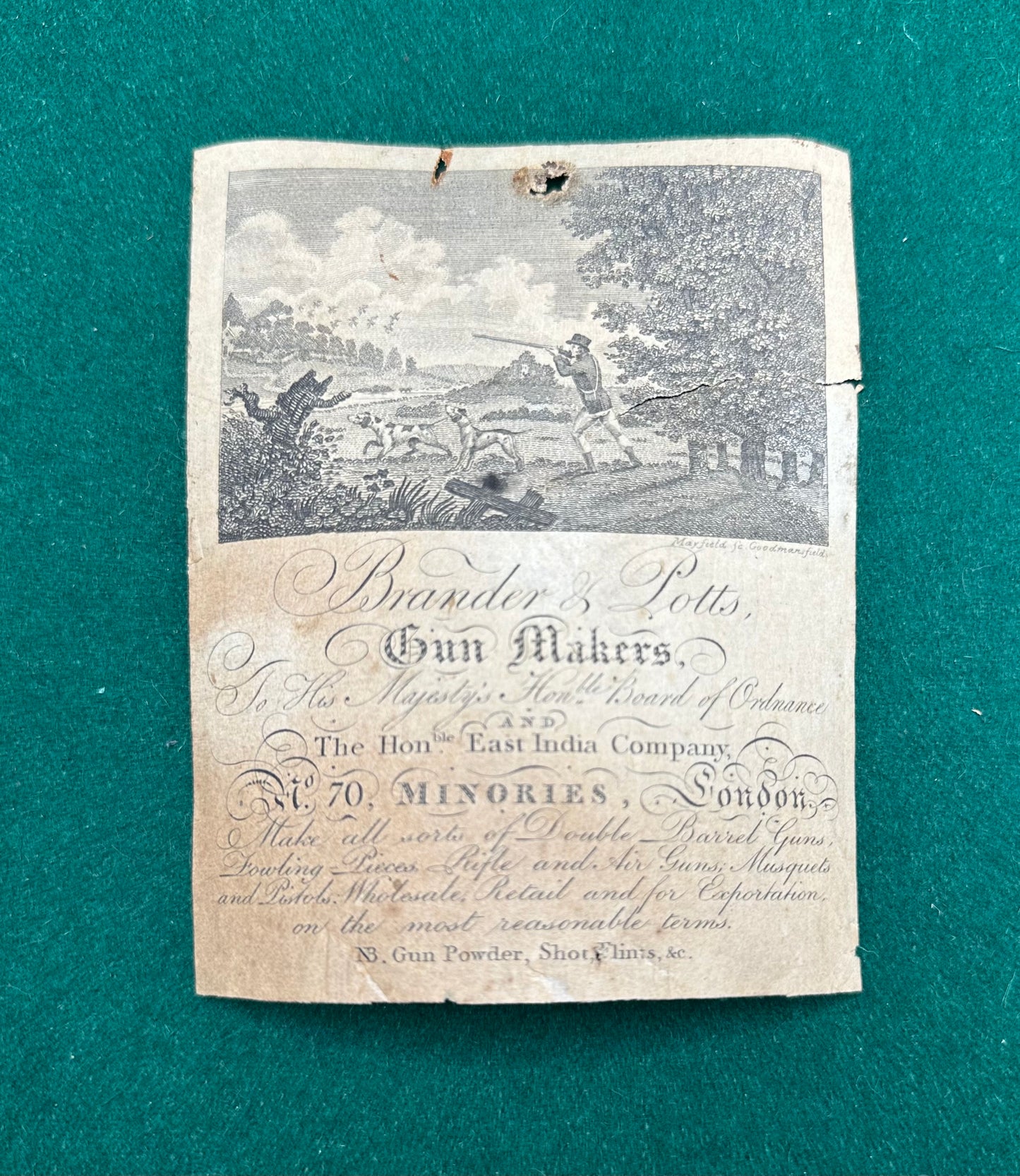 19th Century Trade Label For Brander & Potts