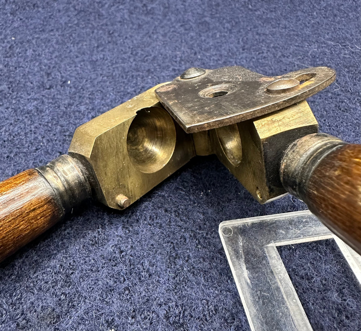 Wooden Handled Brass Bullet Mould 0.75" Calibre